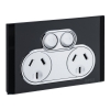 CLIPSAL SATURN DOUBLE GPO ESPRESSO BLACK